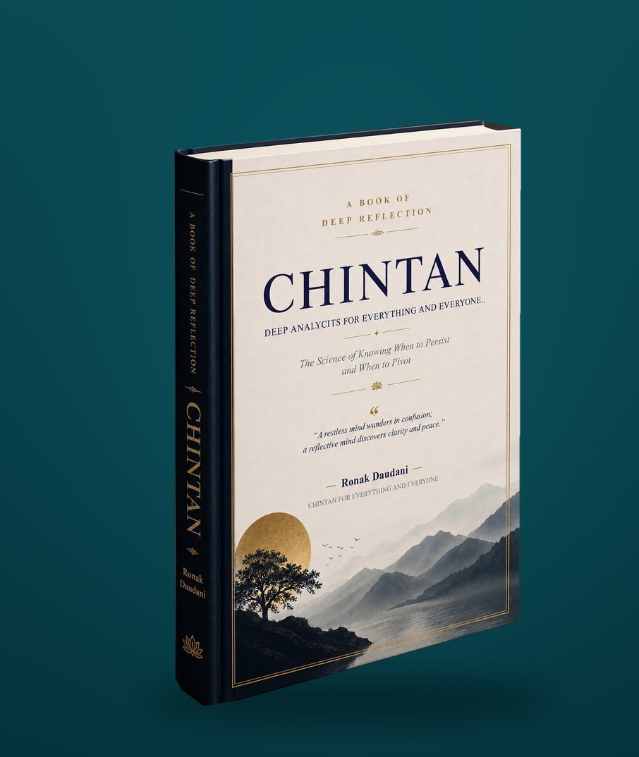 The CHINTAN book on a teal background