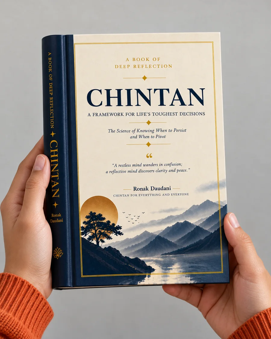 Hands holding the CHINTAN book